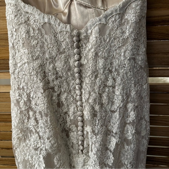 Wtoo Sisi Gown/11525 in Ivory Parisian Lace with Topaz Charmeuse Lining size 2 - Picture 11 of 15